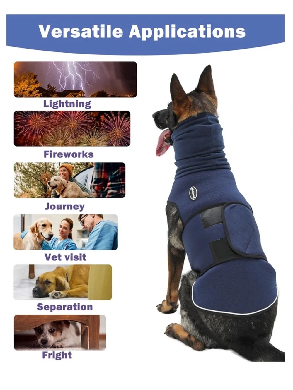 Dog Anti-Anxiety, Thunder Fireworks Jacket with Hood